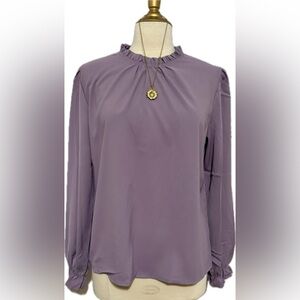 New! Never worn! Purple frill mock neck top!